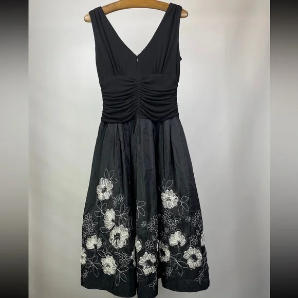 Dressbarn Collection Black & White Vintage Midi Floral Dress - Picture 7 of 8